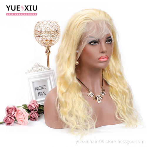 Body Wave Virgin Human Hair Lace Front Wigs 13*6 613 Blonde Lace Wig